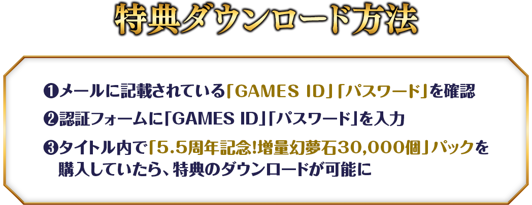特典ダウンロード方法
